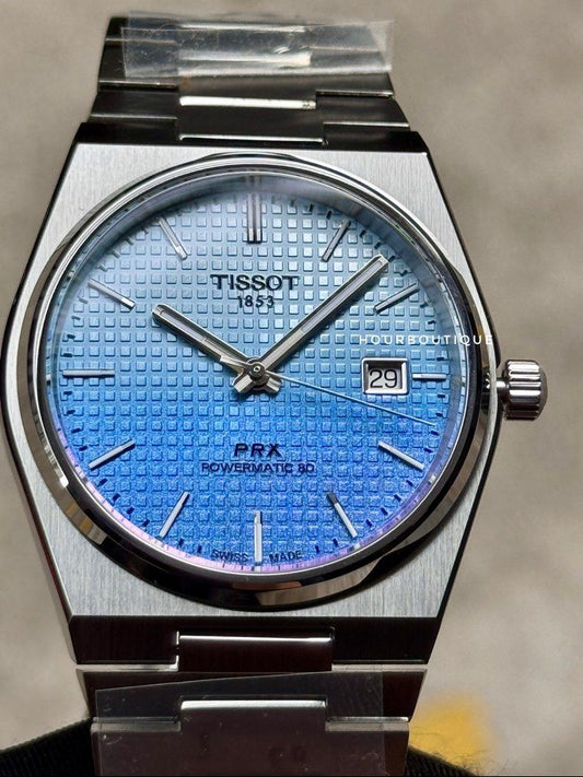 Brand New Tissot PRX Gradient Blue Powermatic 80 Watch T137.407.11.351.01