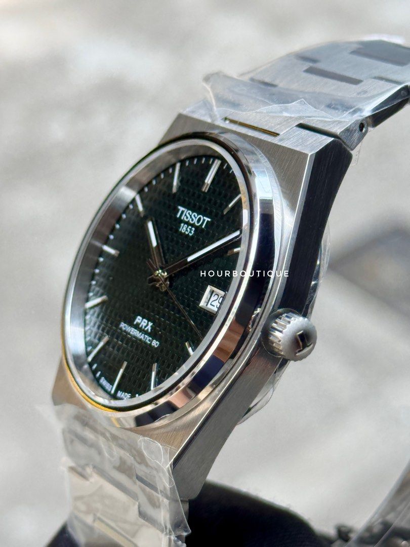 Brand New Tissot PRX Greem Waffle Dial Powermatic 80 Swiss Made Watch T137.407.11.091.00