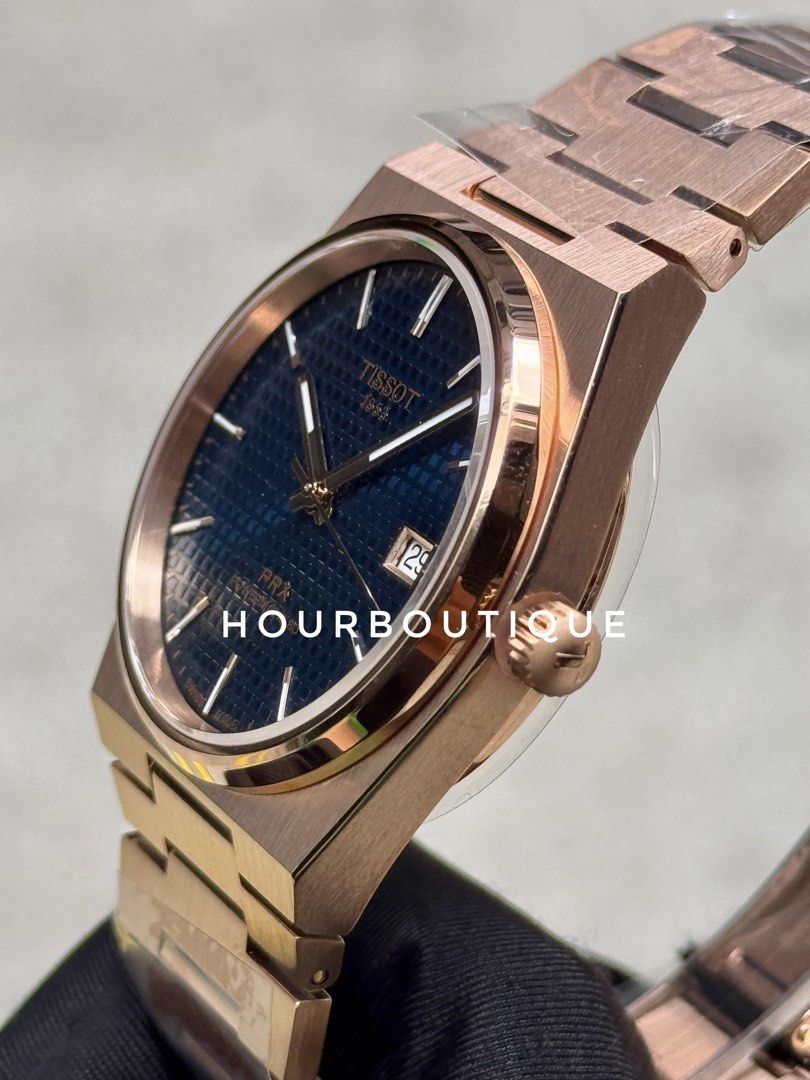 Brand New Tissot PRX PVD Rose Gold Case, Blue Dial Powermatic 80 Watch T137.407.33.041.00