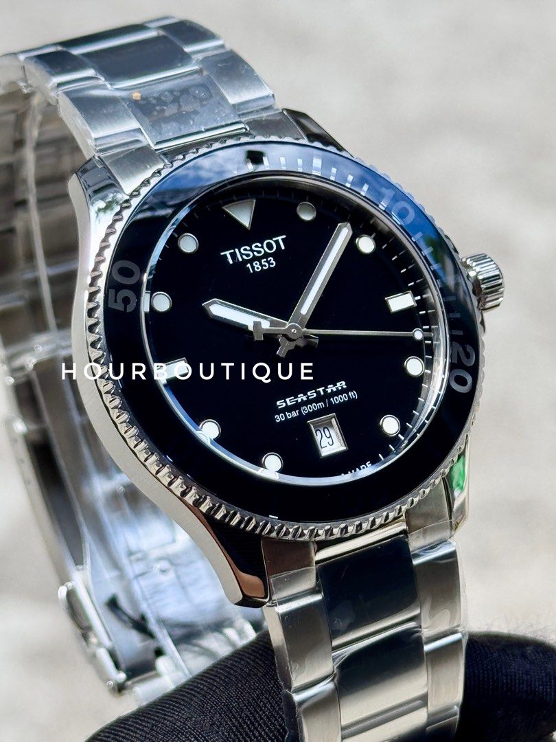 Brand New Tissot SeaStar Quartz 40mm Black Dial Divers Watch T120.410.11.051.00