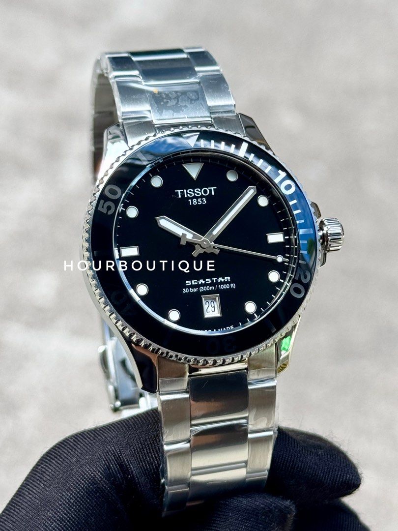 Brand New Tissot SeaStar Quartz 40mm Black Dial Divers Watch T120.410.11.051.00