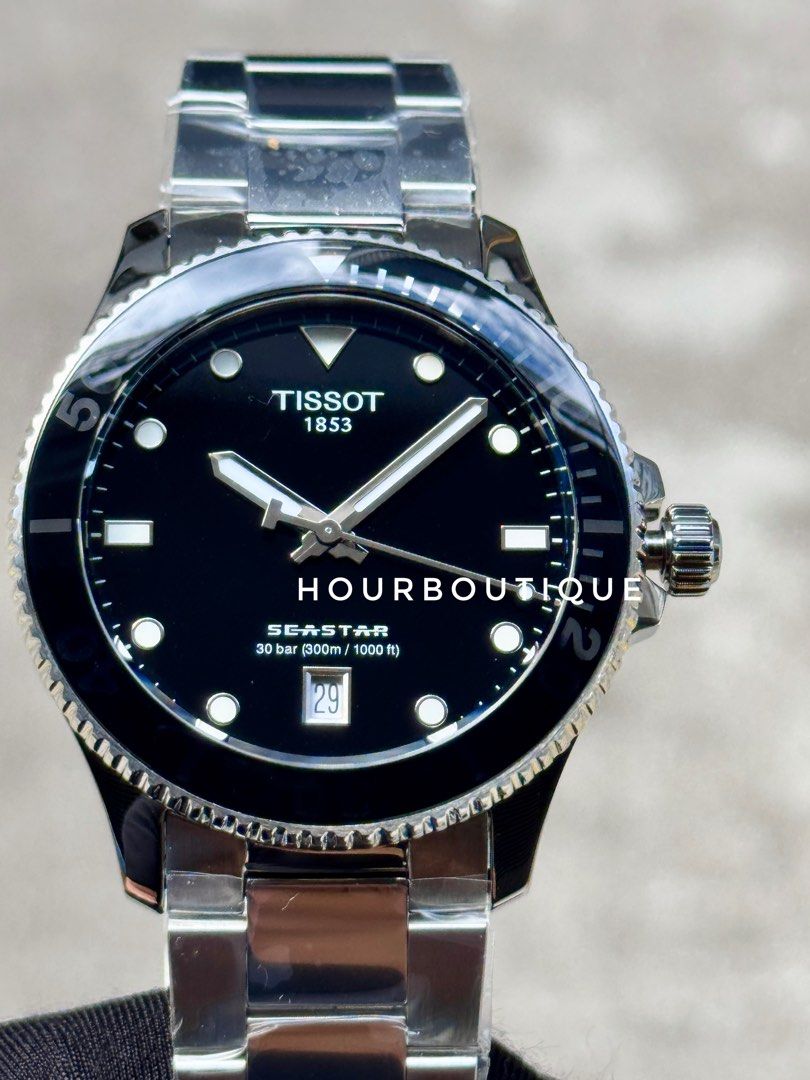 Brand New Tissot SeaStar Quartz 40mm Black Dial Divers Watch T120.410.11.051.00