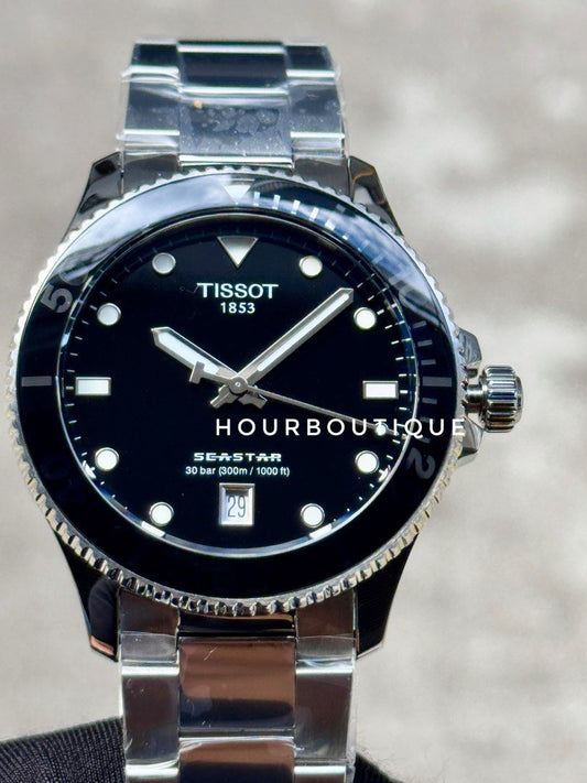 Brand New Tissot SeaStar Quartz 40mm Black Dial Divers Watch T120.410.11.051.00
