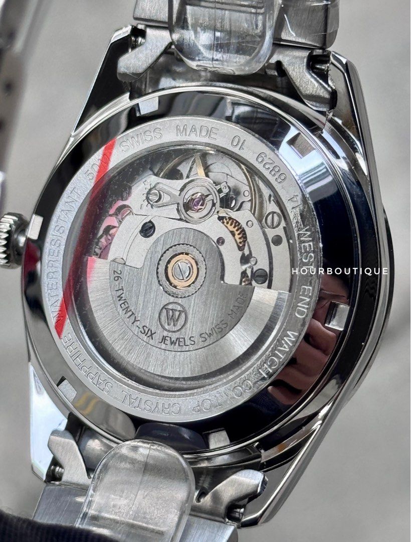 Brand New West End Watch Co. Swiss Made Rainbow Bezel Automatic Watch