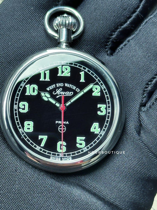 Brand New West End Watch Company Black Dial Swiss Made Quartz Pocket Watch