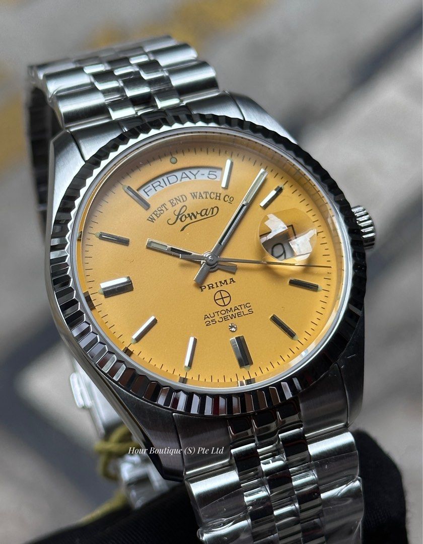 Brand New Westend Watch Co.41mm Yellow Dial Swiss Made Automatic Watch