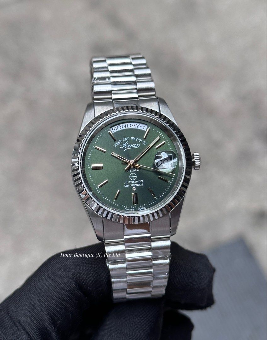 Brand New Westend Watch Co. Green Sunburst Dial Swiss Made Automatic Watch