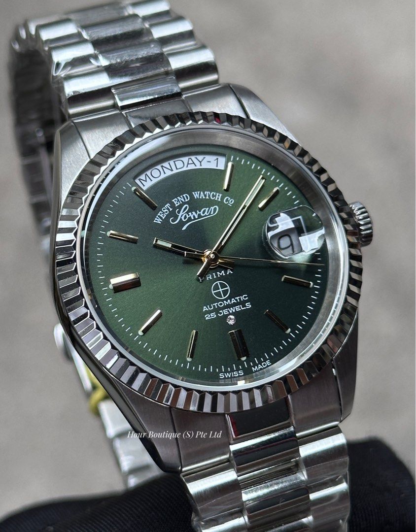 Brand New Westend Watch Co. Green Sunburst Dial Swiss Made Automatic Watch