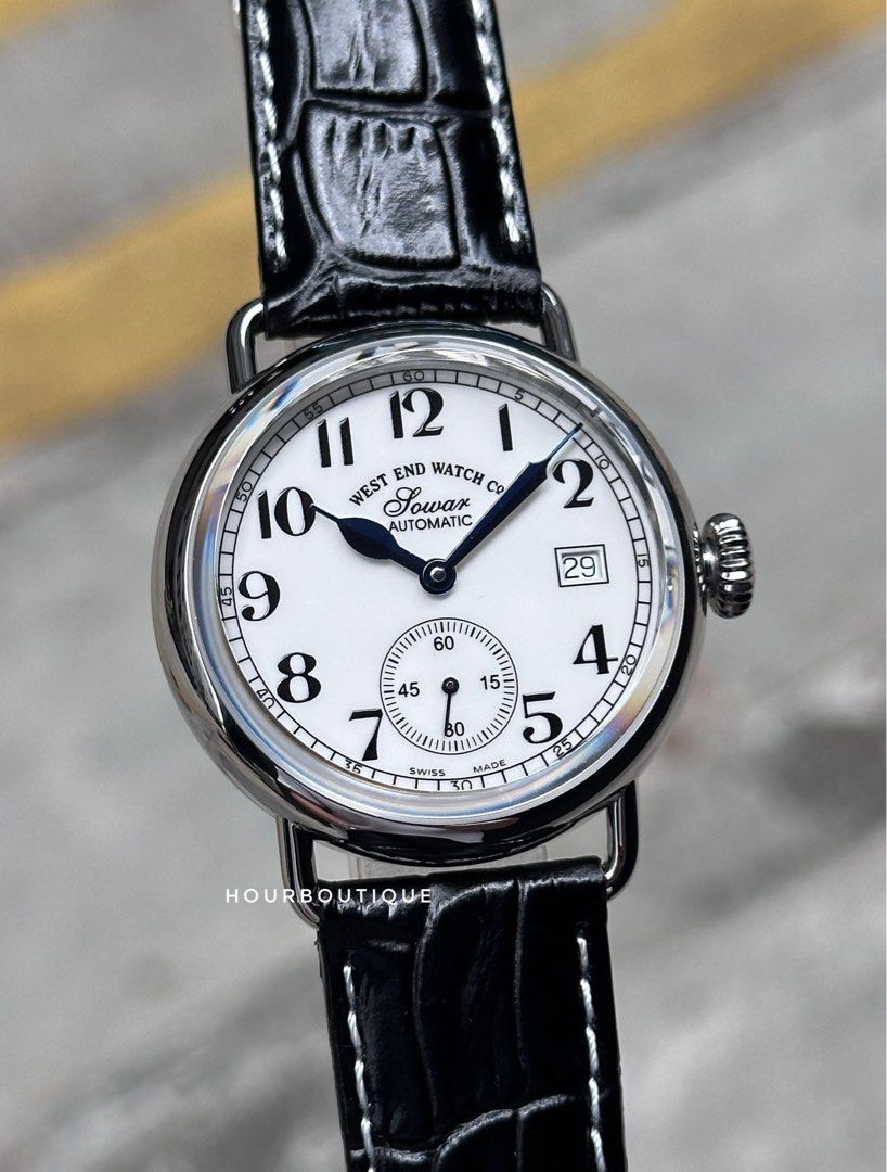 Brand New WESTEND Watch Company Sowar Automatic Mens Dress Watch White Porcelain Dial Swiss Made