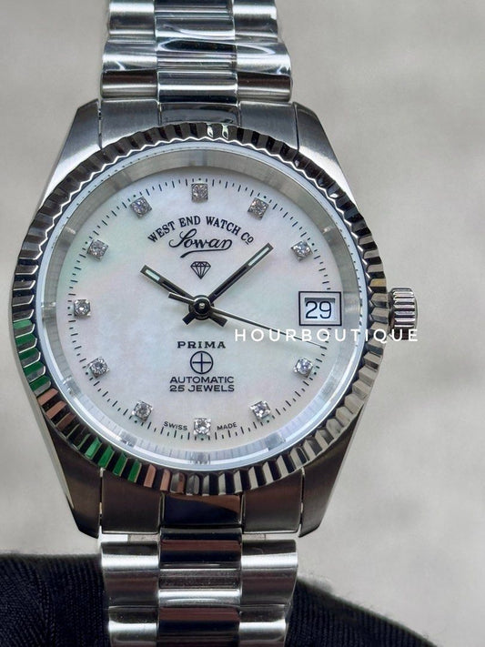 Brand New WestEnd Watch Company 32mm Swiss Made Pearl Dial with Diamonds Watch