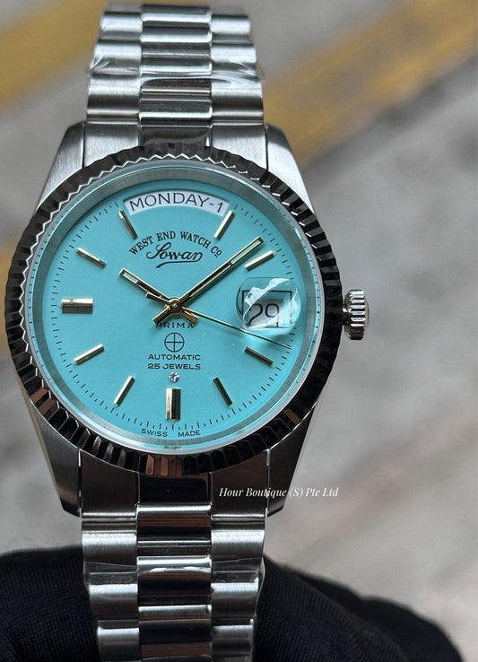 Westend Watch Co. Day Date Mint Blue Automatic Swiss Made Watch