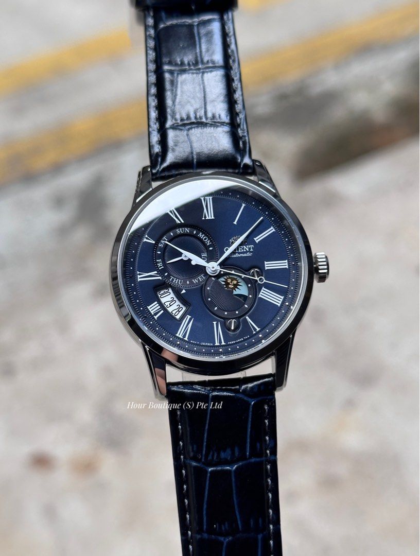 Brand New Orient Sun & Moon Sapphire Crystal Automatic Watch RA-AK0011D