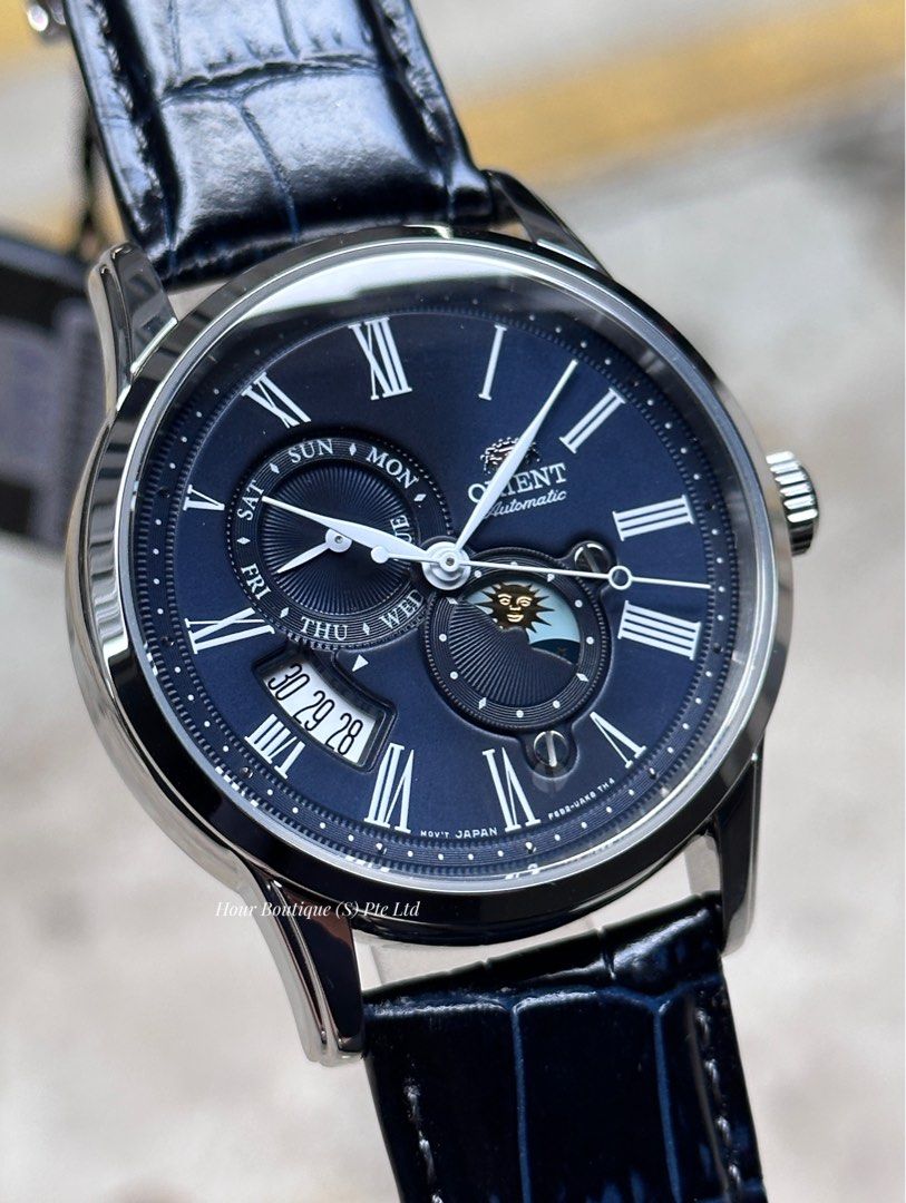 Brand New Orient Sun & Moon Sapphire Crystal Automatic Watch RA-AK0011D