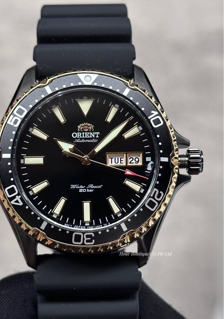 Orient Kamatsu Mako 3 Black Gold Men's Automatic Divers Watch RA-AA0005B