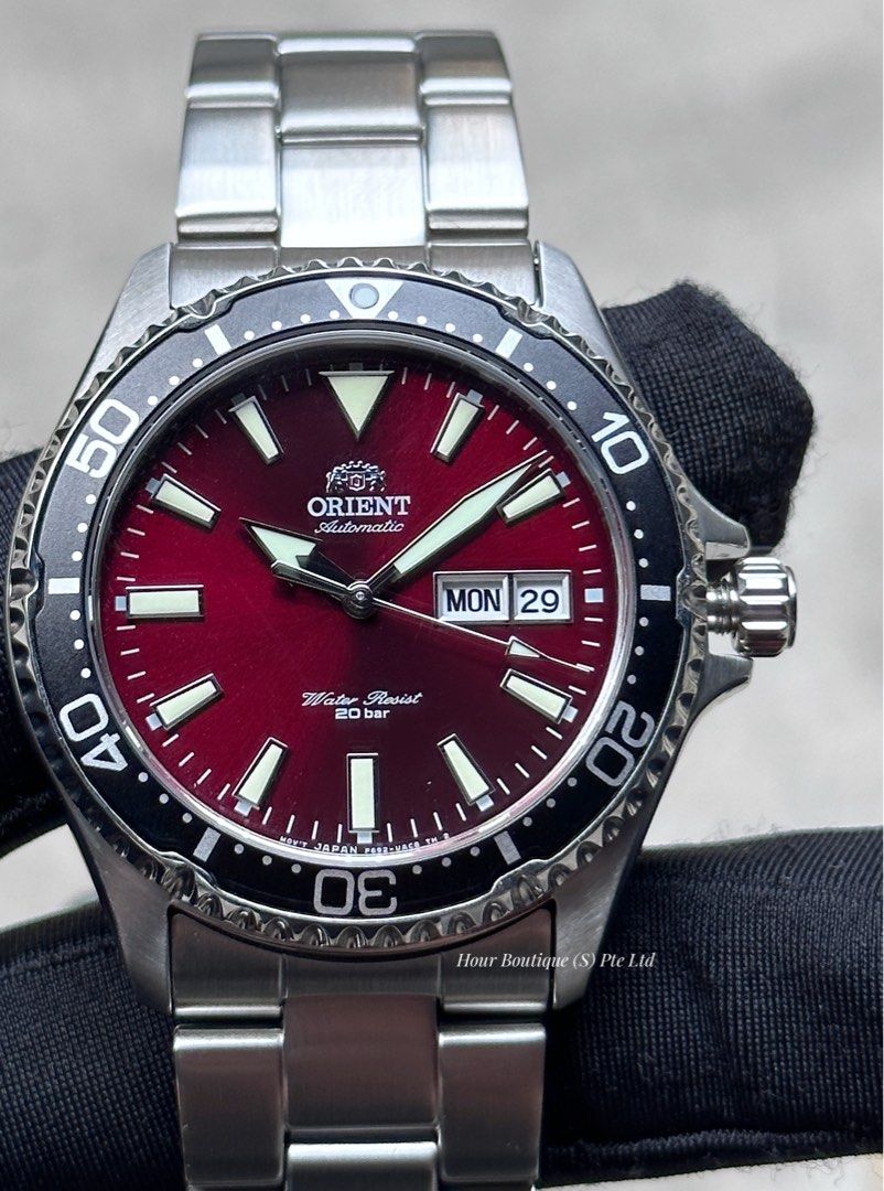 Orient Kamatsu Mako 3 Red Dial Mens Automatic Divers Watch RA-AA0003R